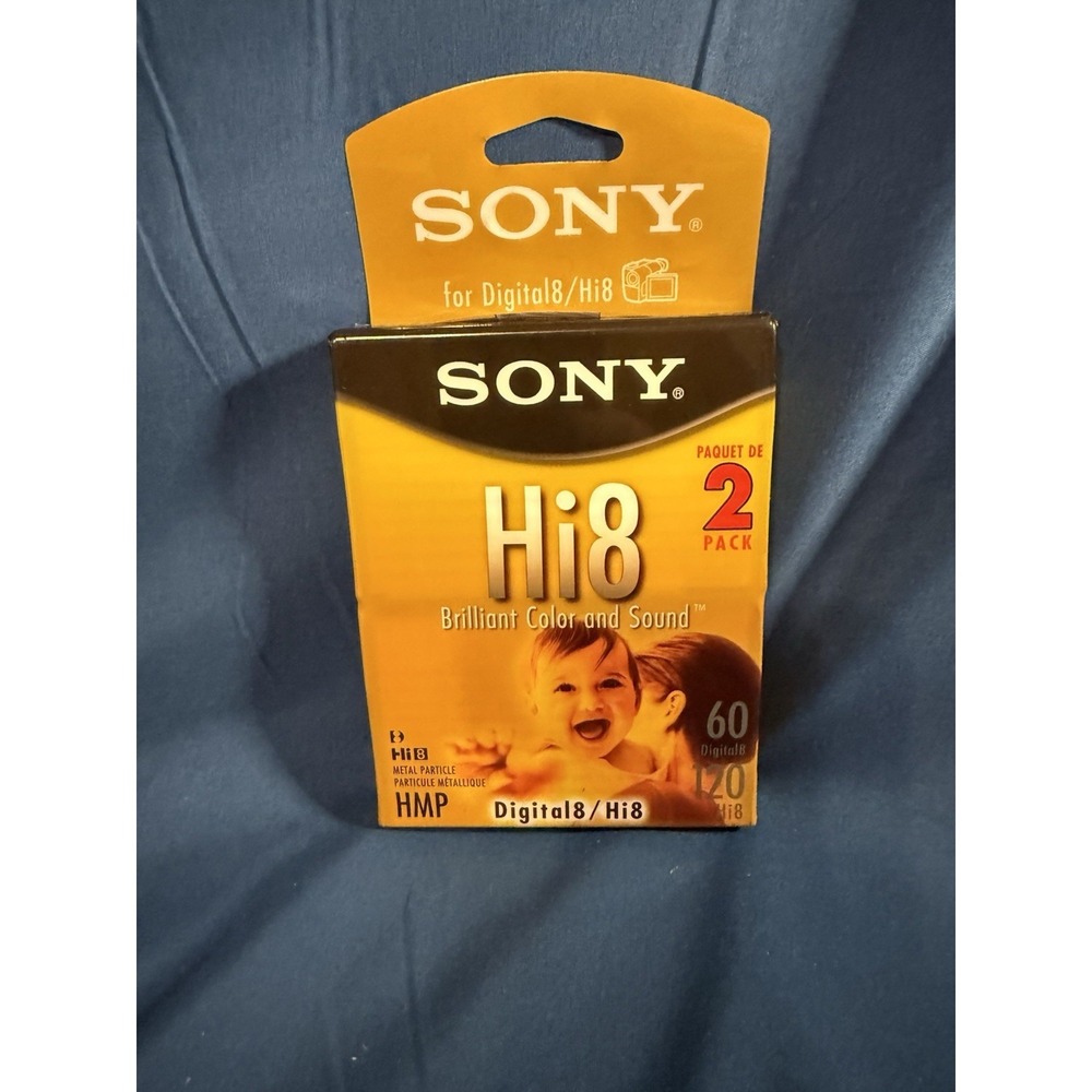 Sony Hi8 60 Minute Digital8 HMP 120 LP Blank Video Tapes 2-Pack Sealed
